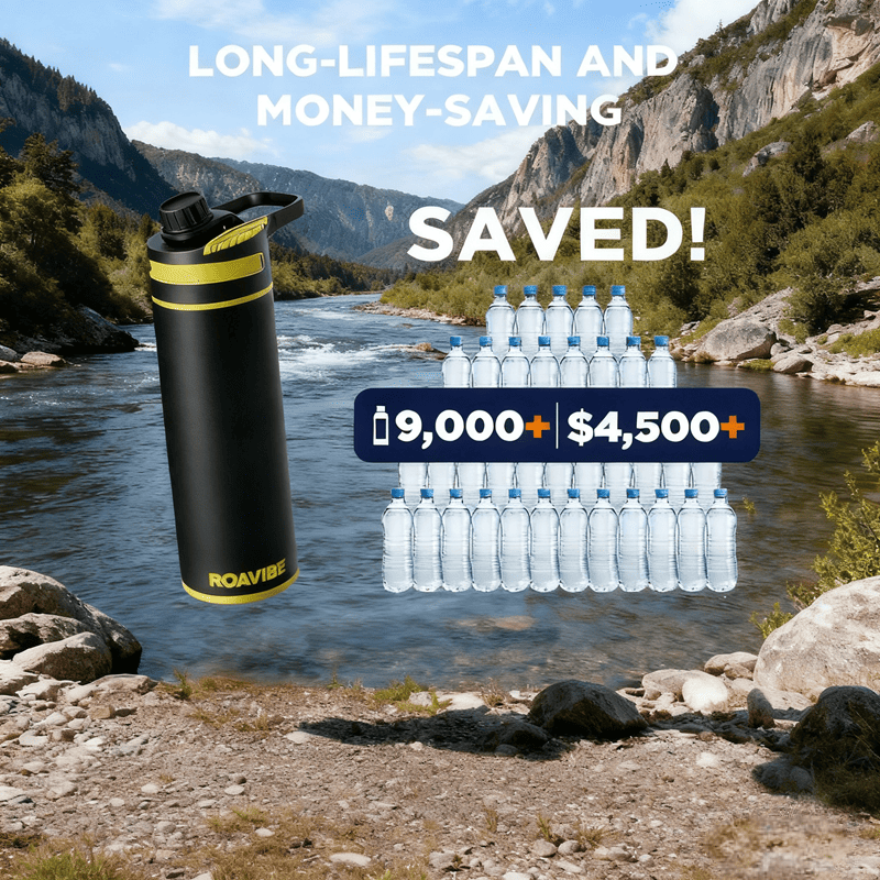 ROAVIBE Outdoor Portable Water Filter Bottle | 0.01 Micron Filtration