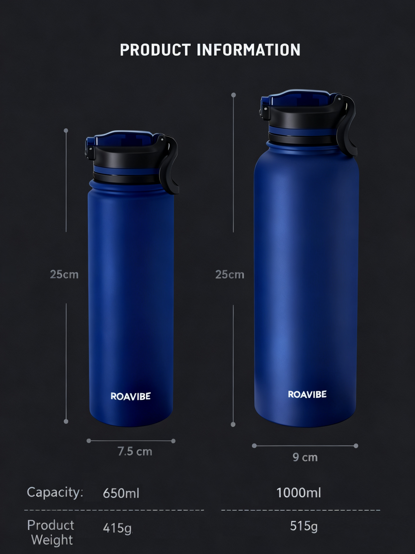 ROAVIBE Insulated Filter Water Bottle - 0.01 Micron Accuracy