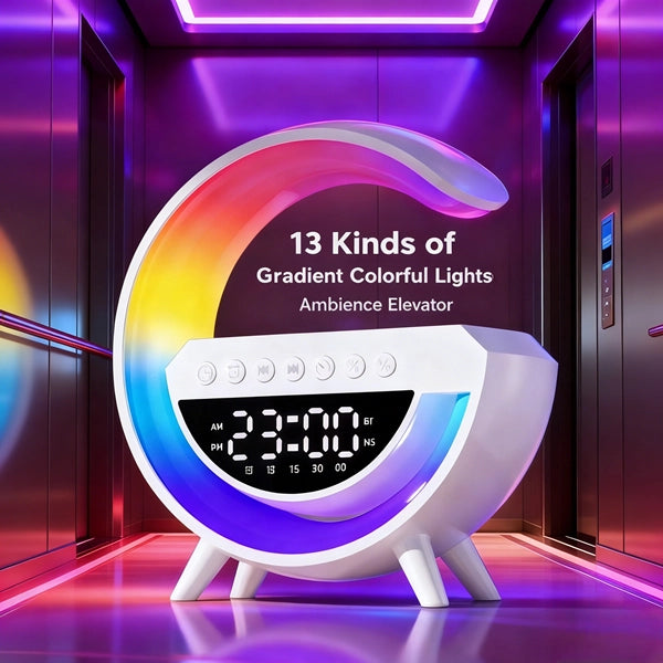 Smart Lamp & Speaker Charging Dock | Night Light + Bluetooth Speaker + Qi Wireless Charging
