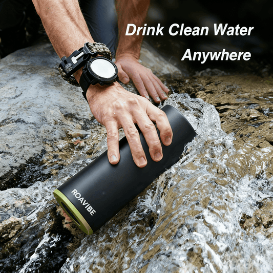 ROAVIBE Outdoor Portable Water Filter Bottle | 0.01 Micron Filtration