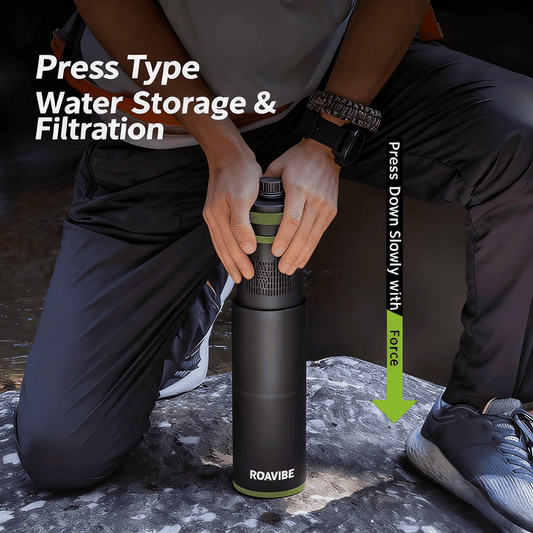ROAVIBE Outdoor Portable Water Filter Bottle | 0.01 Micron Filtration