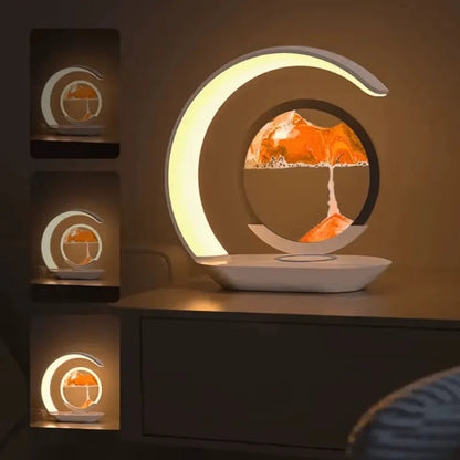 AuraFlow: Moving Sand Art & 15W Wireless Charging Lamp