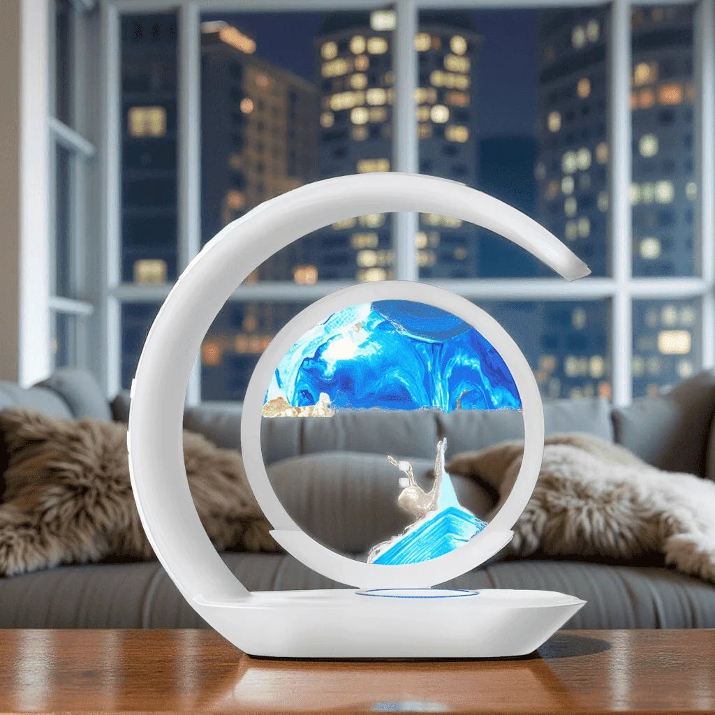 AuraFlow: Moving Sand Art & 15W Wireless Charging Lamp