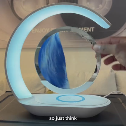 AuraFlow: Moving Sand Art & 15W Wireless Charging Lamp